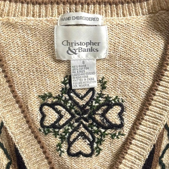 Christopher & Banks Hand Embroidered Sweater Vest - Picture 5 of 6